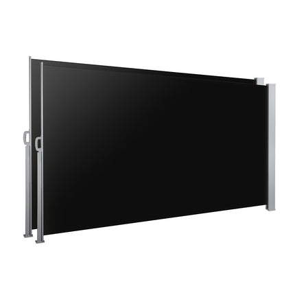 Instahut Side Awning Sun Shade Outdoor Retractable Privacy Screen 2X3M Black X2.