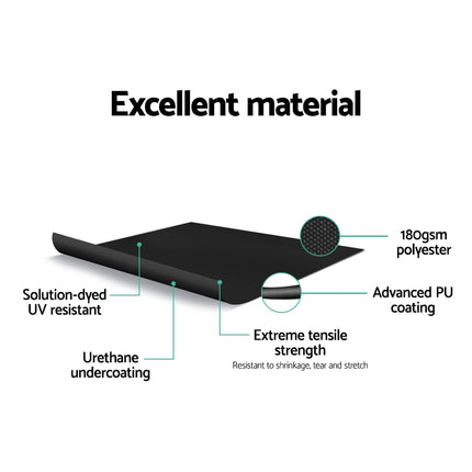 Instahut Side Awning Sun Shade Outdoor Retractable Privacy Screen 2X3M Black X2.