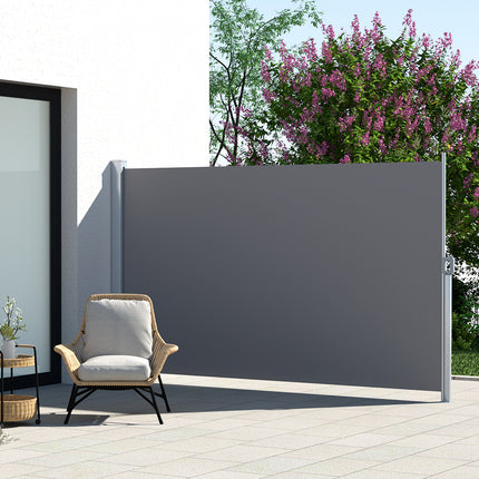Instahut Side Awning Sun Shade Outdoor Retractable Privacy Screen 2X3M Grey.
