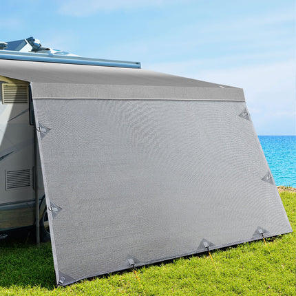 Weisshorn 12ft Caravan Awning Fabric & Privacy Screen RV Roll Out Sun Shade 3.4M.