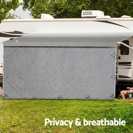 Weisshorn 18ft Caravan Awning Fabric & Privacy Screen RV Roll Out Sun Shade 5.2M.