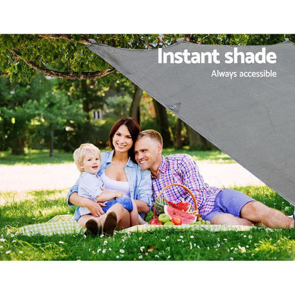 Caravan Privacy Screen Roll Out Awning 3.4x1.95M End Wall Side Sun Shade Grey.