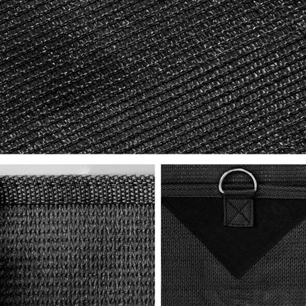 Caravan Privacy Screen Roll Out Awning 1.95x2.2M Sun Shade End Wall Side Black.