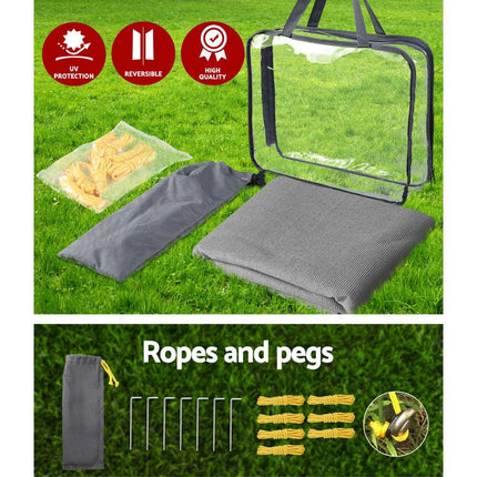 Caravan Privacy Screen Roll Out Awning 2.1x1.8M Sun Shade Pop Top End Wall Grey.