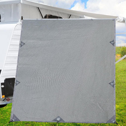 Caravan Privacy Screen Roll Out Awning 2.1x1.8M Sun Shade Pop Top End Wall Grey.