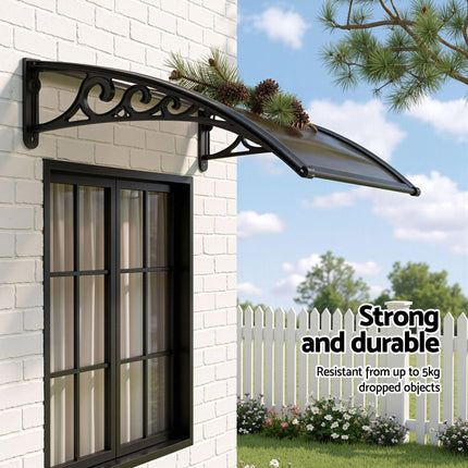 Instahut Window Awning Drainage 0.6mx0.6m Outdoor Brown.