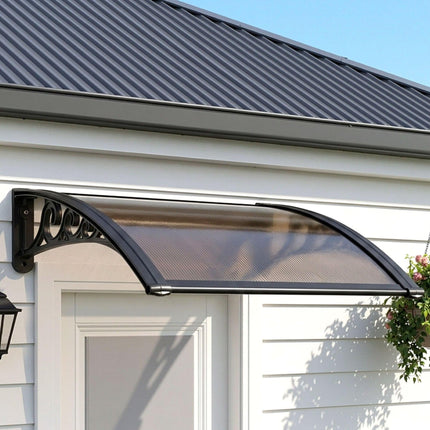 Instahut Window Awning Drainage 0.6mx0.6m Outdoor Brown.