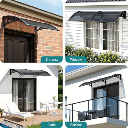 Instahut Window Awning Drainage 0.6mx0.6m Outdoor Grey.