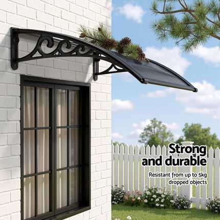 Instahut Window Awning Drainage 0.6mx0.6m Outdoor Grey.