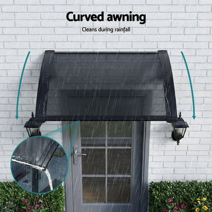 Instahut Window Awning Drainage 0.6mx0.6m Outdoor Grey.