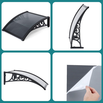 Instahut Window Awning Drainage 0.6mx0.6m Outdoor Grey.