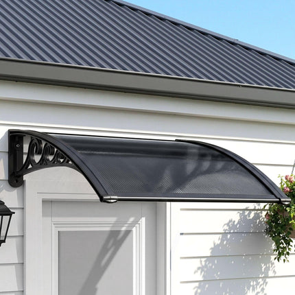 Instahut Window Awning Drainage 0.6mx0.6m Outdoor Grey.