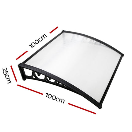 Instahut Window Door Awning 1mx1m Transparent Panel.