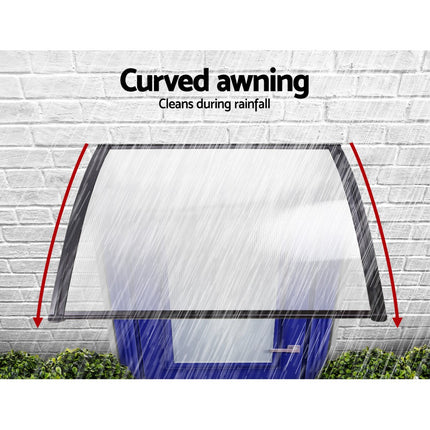Instahut Window Door Awning 1mx1m Transparent Panel.