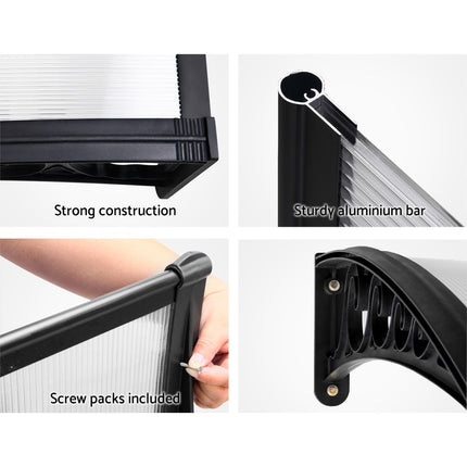 Instahut Window Door Awning 1mx1m Transparent Panel.