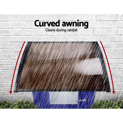 Instahut Window Door Awning 1mx1m Brown.