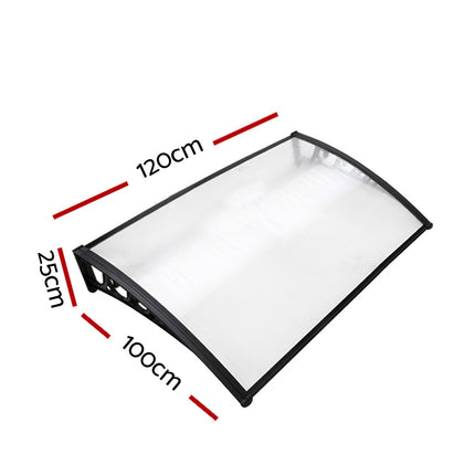 Instahut Window Door Awning 1mx1.2m Transparent.