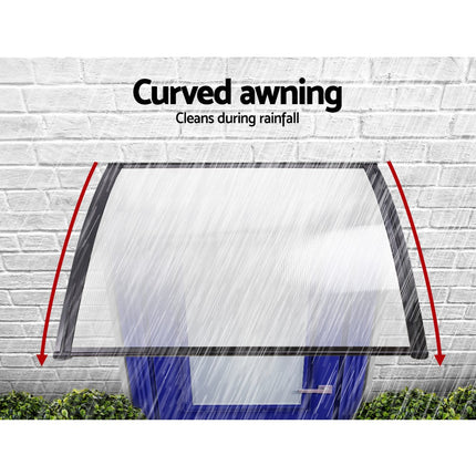 Instahut Window Door Awning 1mx1.2m Transparent.