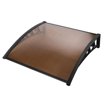 Instahut Window Door Awning 1mx1.2m Brown.