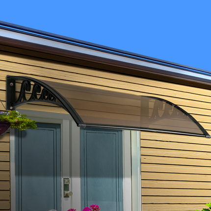 Instahut Window Door Awning 1mx1.2m Brown.