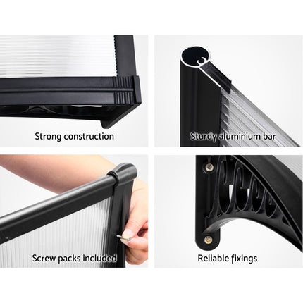 Instahut Window Door Awning 1mx1.5m Transparent.