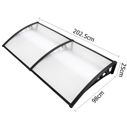 Instahut Window Awning Door Canopy 1mx2m Transparent.