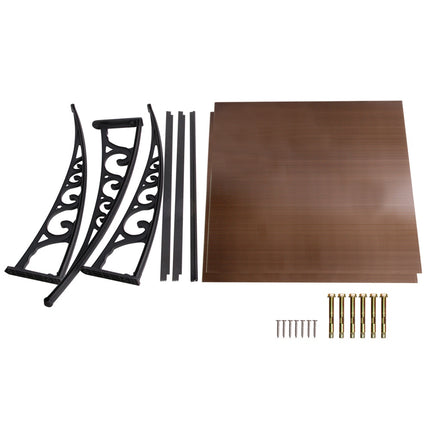 Instahut Window Awning Door Canopy 1m x 2m Brown.