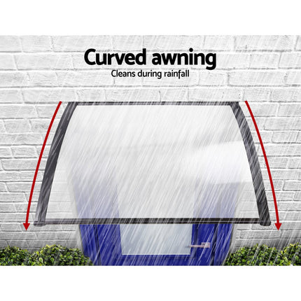Instahut Window Door Awning 1mx2.4m Transparent.