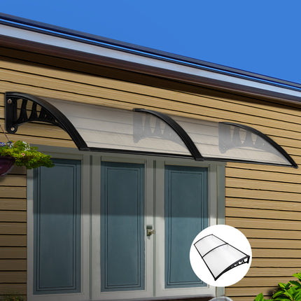 Instahut Window Door Awning 1mx2.4m Transparent.