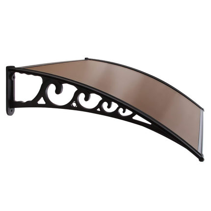 Instahut Window Door Awning 1mx2.4m Brown Hollow Sheet Plastic Frame.