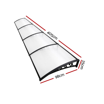 Instahut Window Door Awning 1mx4m Transparent.