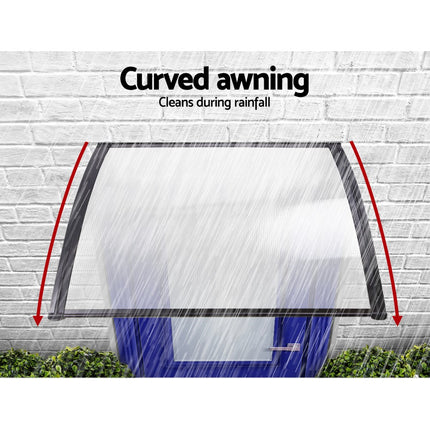 Instahut Window Door Awning 1mx4m Transparent.