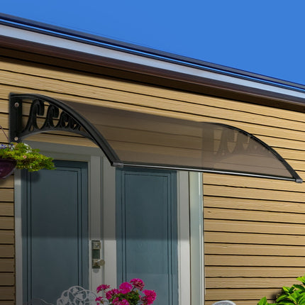 Instahut Window Door Awning 1mx4m Brown.