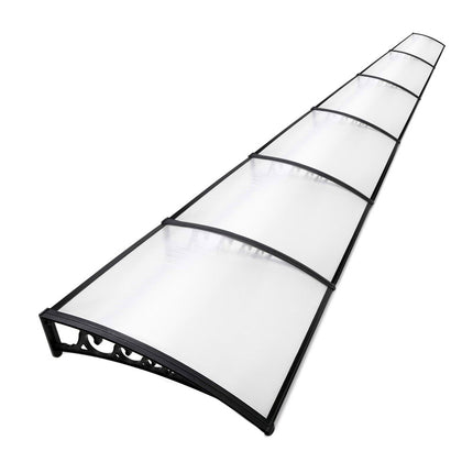 Instahut Window Door Awning 1mx6m Transparent Plastic Frame.