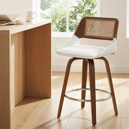 Artiss Wooden Bar Stools Swivel Kitchen Counter Stool Chair 60cm Seat Height.
