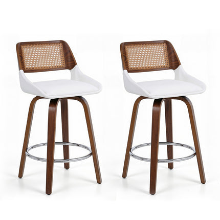 Artiss Wooden Bar Stools Set of 2 Swivel Kitchen Counter Stool Chair 60cm Seat Height.