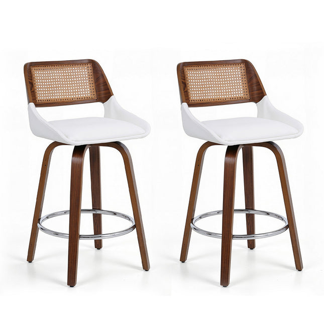Artiss Wooden Bar Stools Set of 2 Swivel Kitchen Counter Stool Chair 60cm Seat Height.