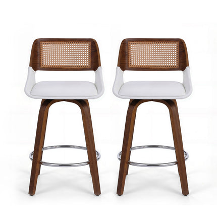 Artiss Wooden Bar Stools Set of 2 Swivel Kitchen Counter Stool Chair 60cm Seat Height.