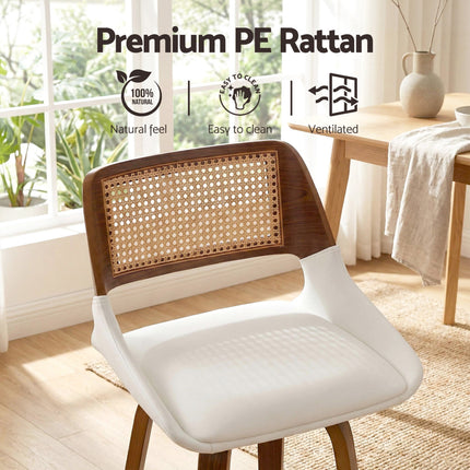 Artiss Wooden Bar Stools Set of 2 Swivel Kitchen Counter Stool Chair 60cm Seat Height.