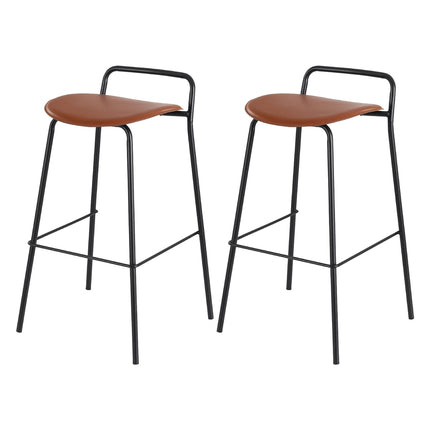 2x Artiss Bar Stools Kitchen Counter Stools Metal Brown.