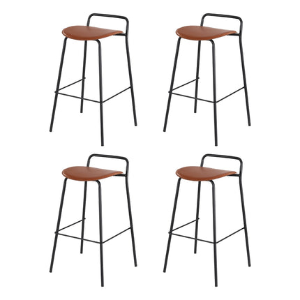 4x Artiss Bar Stools Kitchen Counter Dining Chair Metal Brown.