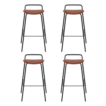4x Artiss Bar Stools Kitchen Counter Dining Chair Metal Brown.