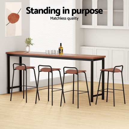4x Artiss Bar Stools Kitchen Counter Dining Chair Metal Brown.