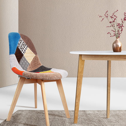 Artiss Dining Chairs Set of 2 Fabric Retro Replica DSW.
