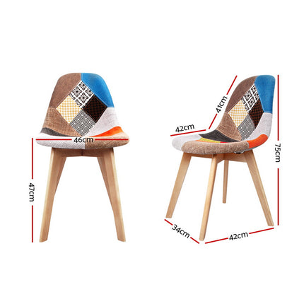 Artiss Dining Chairs Set of 4 Fabric Retro Replica DSW.