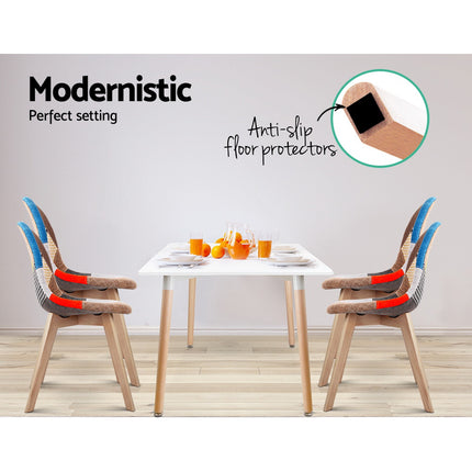 Artiss Dining Chairs Set of 4 Fabric Retro Replica DSW.
