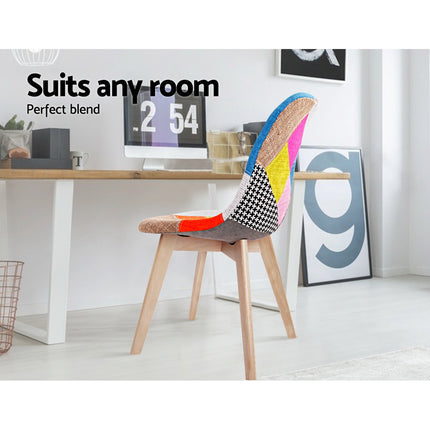 Artiss Dining Chairs Set of 4 Fabric Retro Replica DSW.