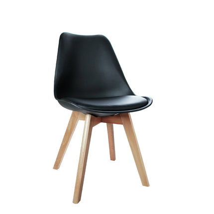 Artiss Dining Chairs Set of 4 Leather Plastic DSW Replica Wooden Black.