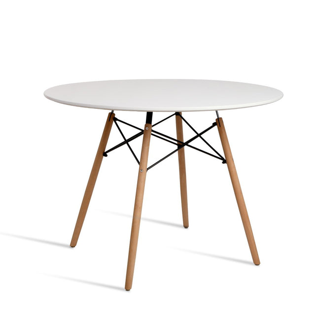 Artiss Dining Table Round White 4 Seater 100CM.