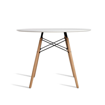 Artiss Dining Table Round White 4 Seater 100CM.